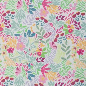 Coated bomuld med blomster