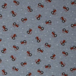 Jersey fleece med rde traktorer