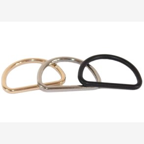 D-ringe 30mm i farverne guld, slv og sort