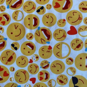 Bomuldstof med smileys