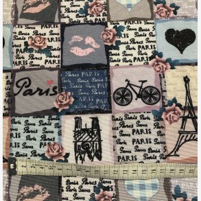 Canvas lignende stof med Paris tema