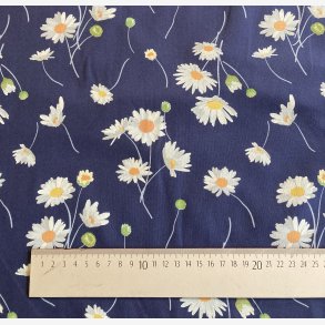 Bomuldsjersey, bl med marguriter