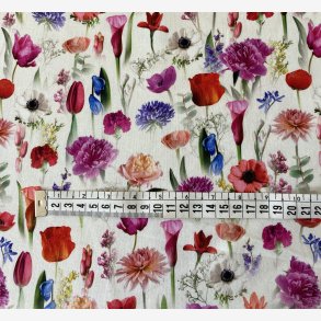 Bomuldsjersey med smukke blomster