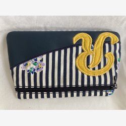 Pung med bostavet R i bomuldsstof