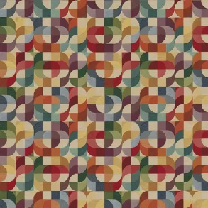 Gobelin med farverige grafiske former