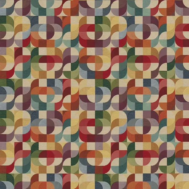 Gobelin med farverige grafiske former