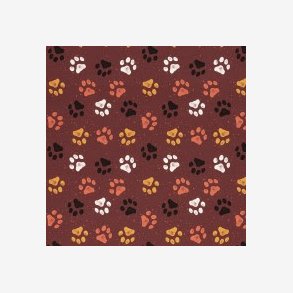 Canvaslignende bomuld med poter. Bordeaux